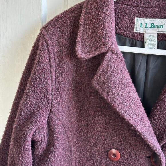 Vintage 80s LL Bean Peacoat Wool Blend Purple - Picture 4 of 8